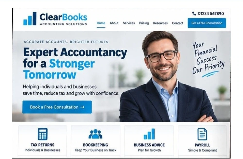 Full Accountant website homepage preview