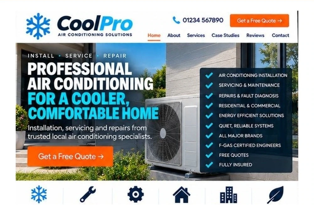 Full Air Conditioning website homepage preview