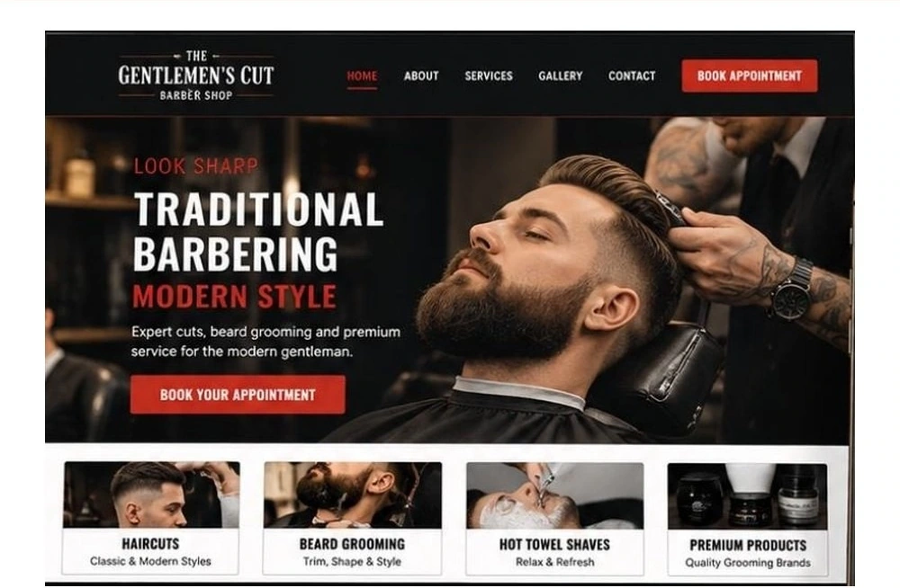 Full Barber website homepage preview