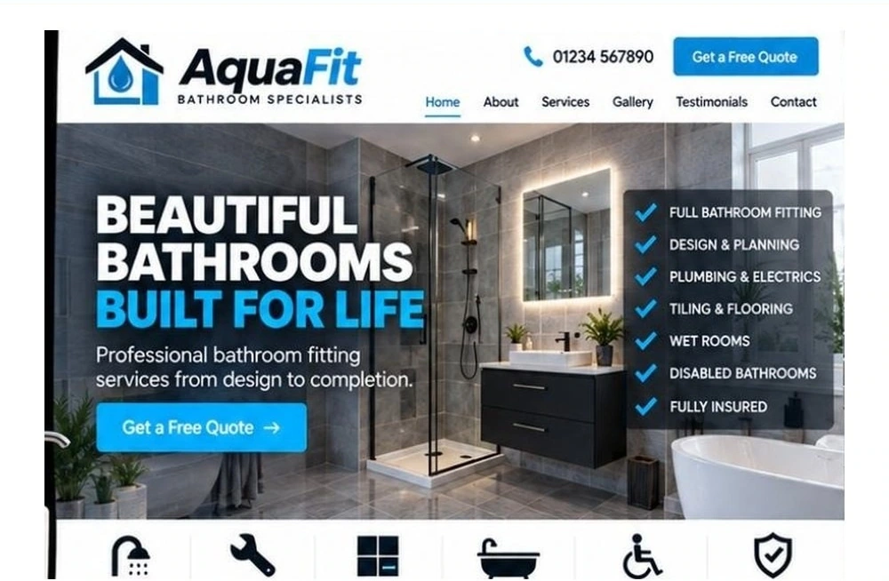 Full Bathroom Fitter website homepage preview