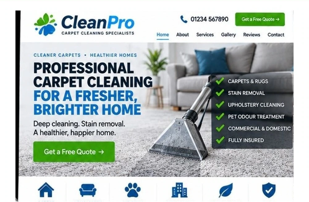 Full Carpet Cleaner website homepage preview