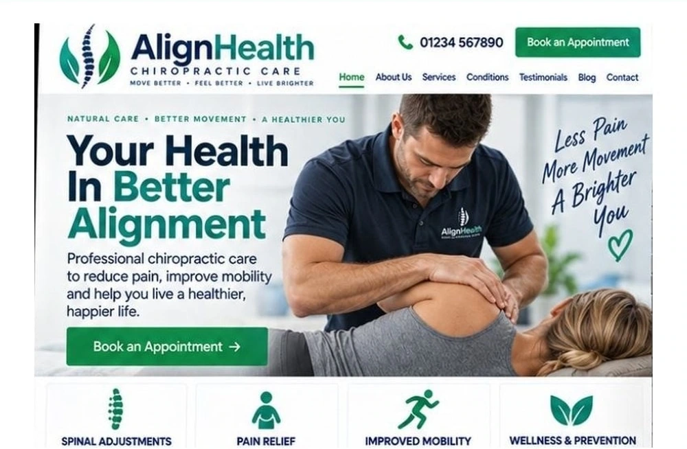 Full Chiropractor website homepage preview