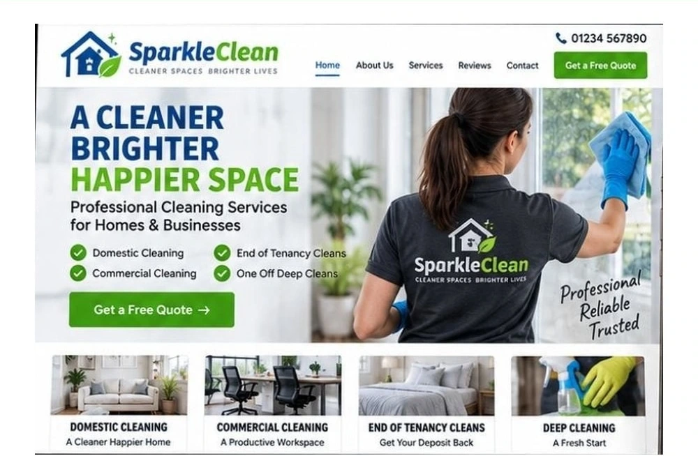 Full Cleaning Company website homepage preview