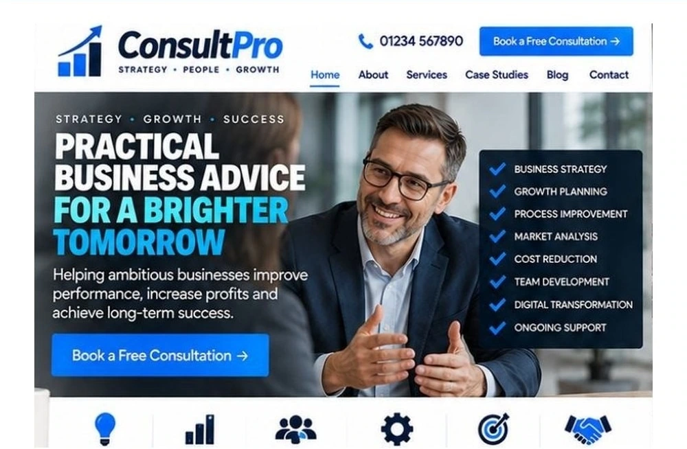 Full Consultant website homepage preview