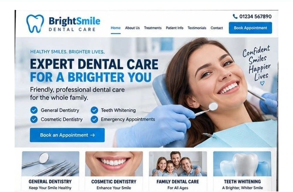 Full Dentist website homepage preview
