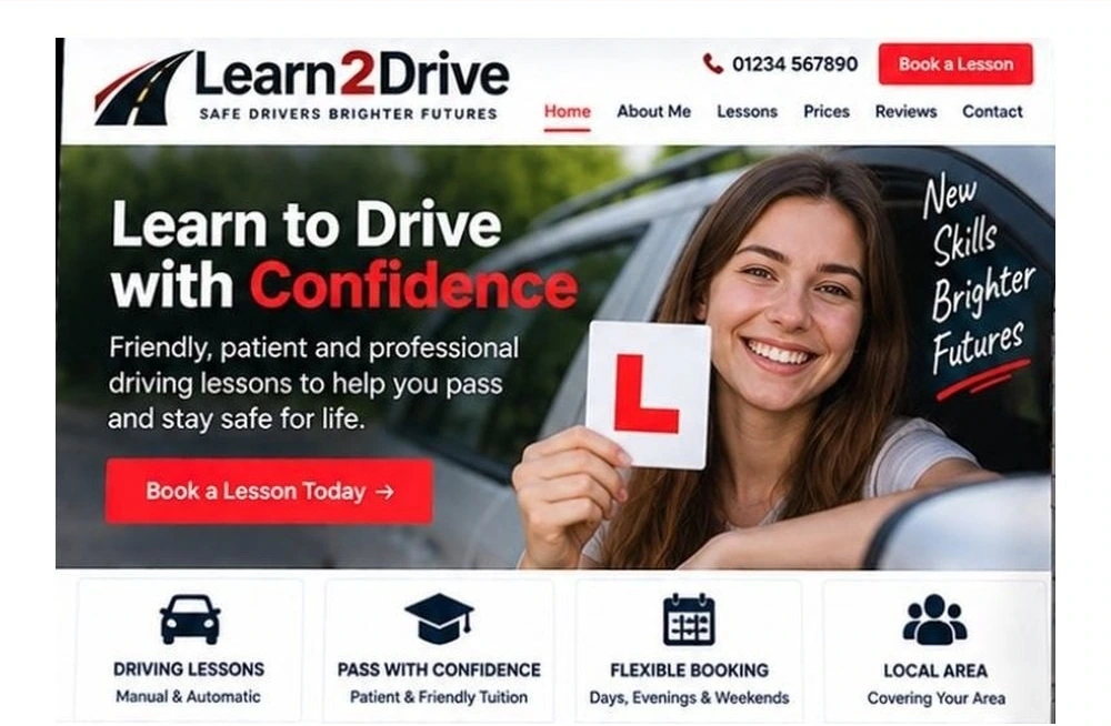 Full Driving Instructor website homepage preview