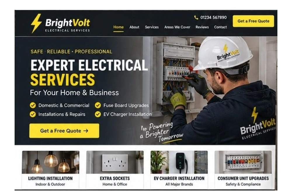 Full Electrician website homepage preview