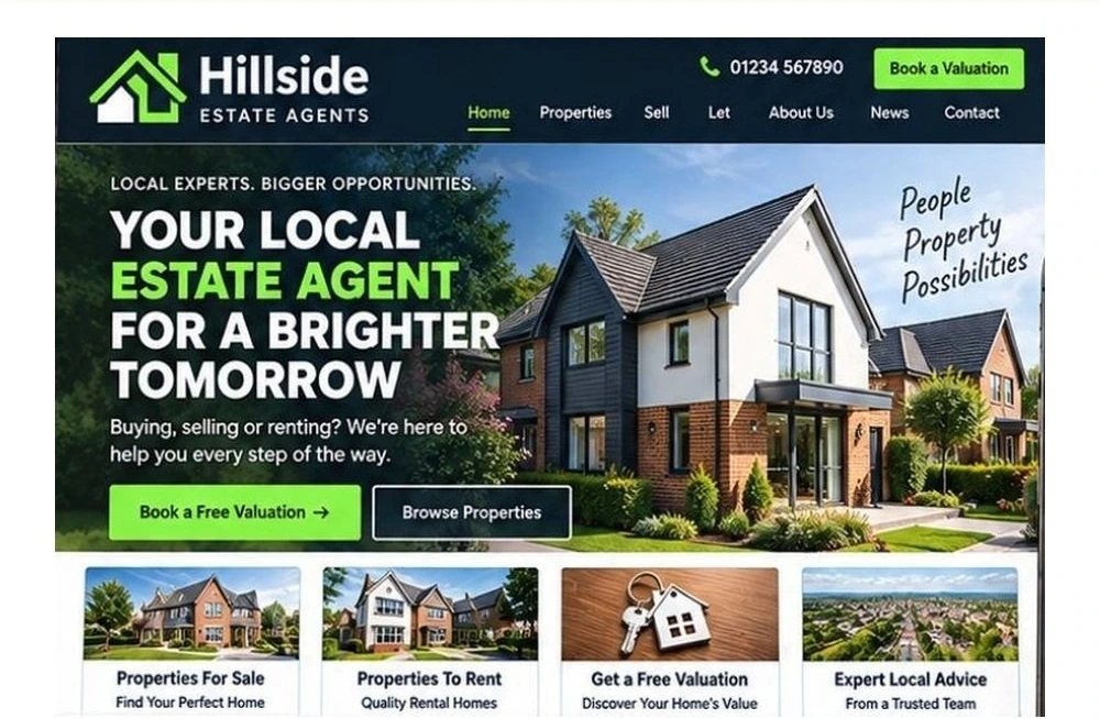 Full Estate Agent website homepage preview