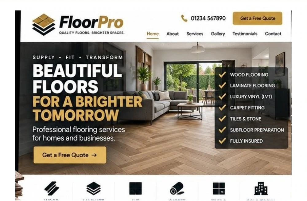 Full Flooring Company website homepage preview
