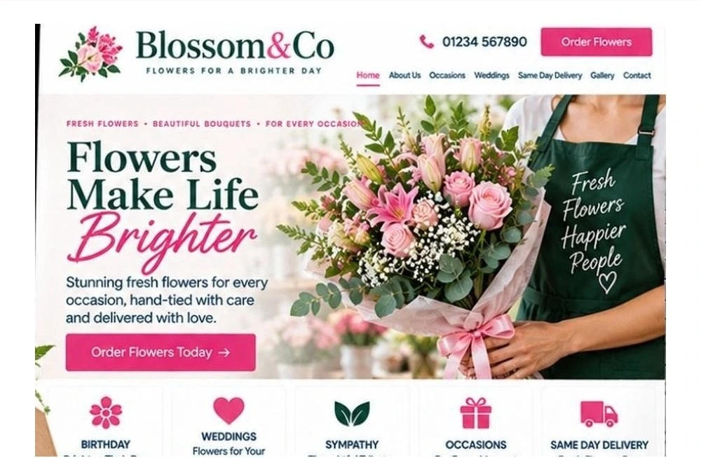 Full Florist website homepage preview