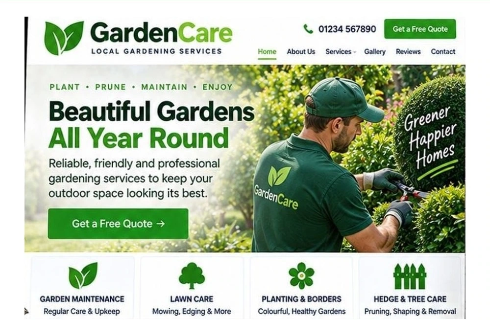 Full Gardener website homepage preview