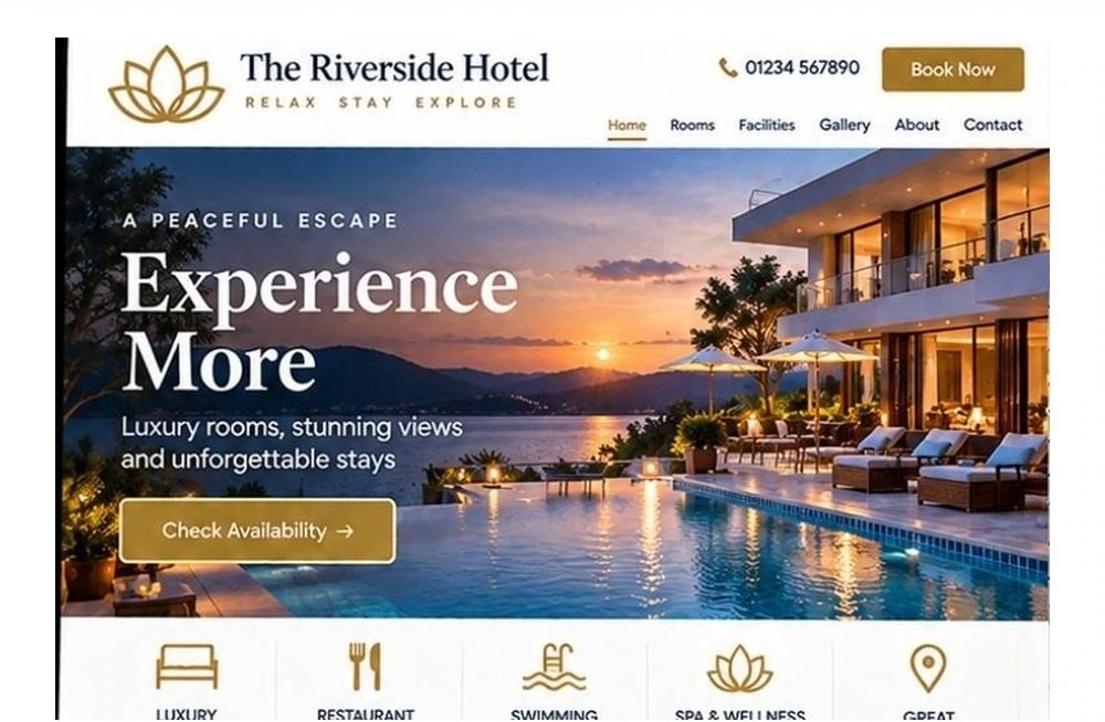 Full Hotel website homepage preview