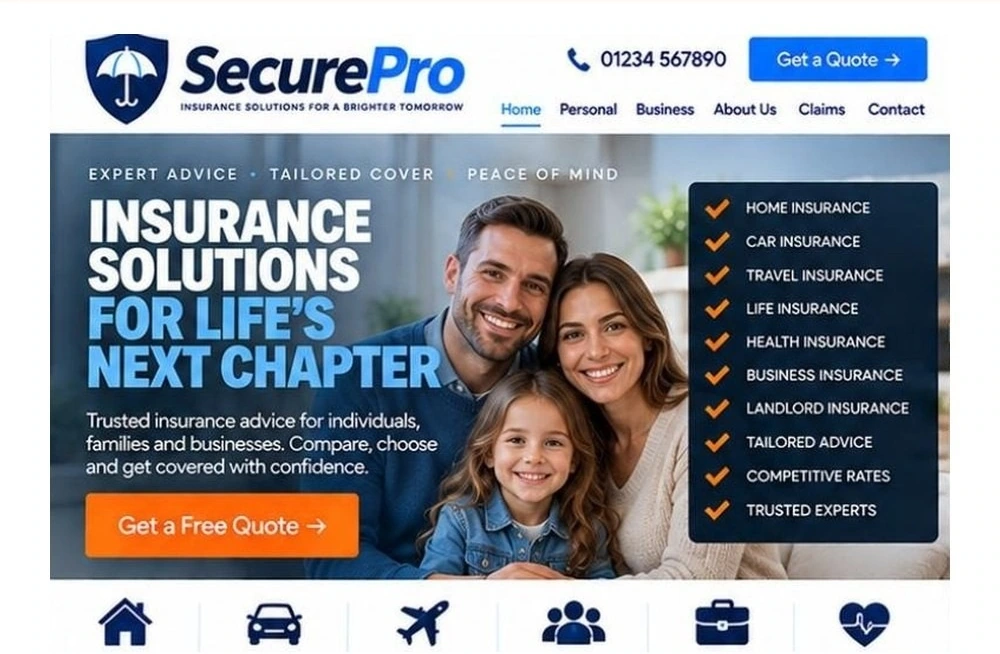 Full Insurance Broker website homepage preview