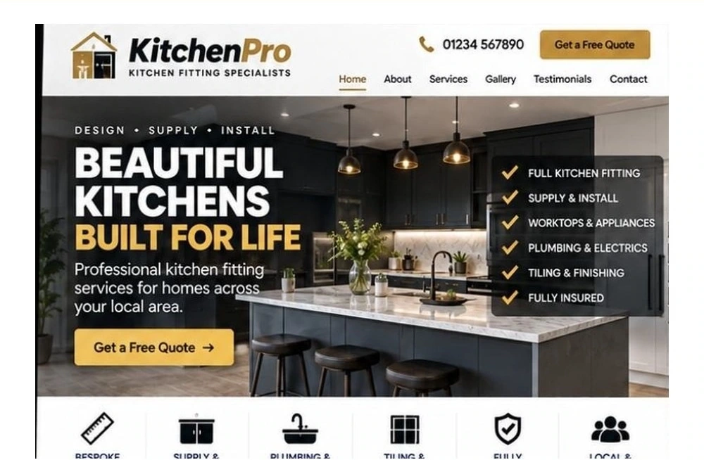 Full Kitchen Fitter website homepage preview