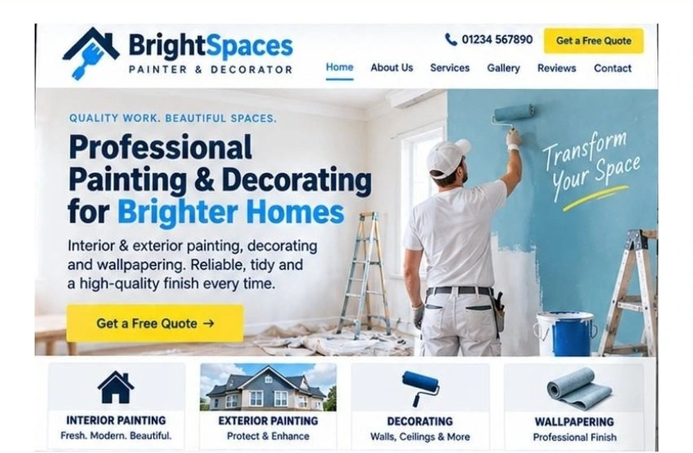 Full Painter Decorator website homepage preview