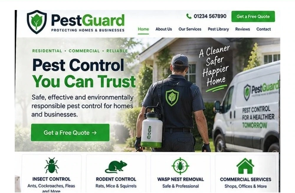 Full Pest Control website homepage preview