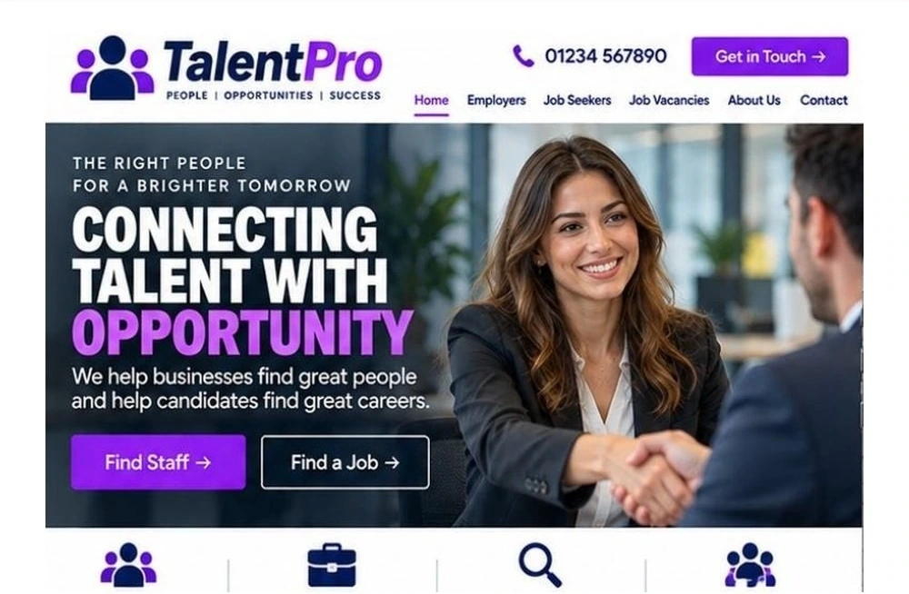 Full Recruitment Agency website homepage preview