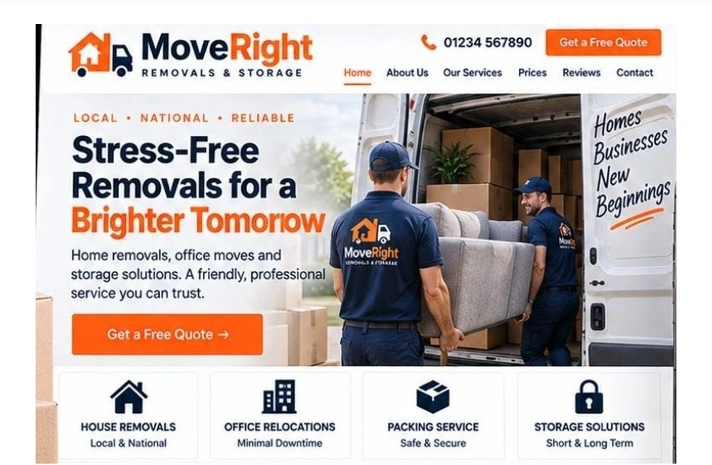 Full Removal Company website homepage preview