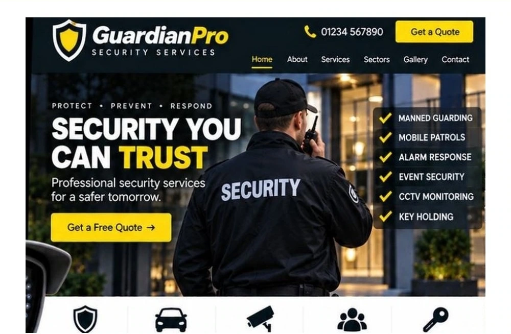 Full Security Company website homepage preview