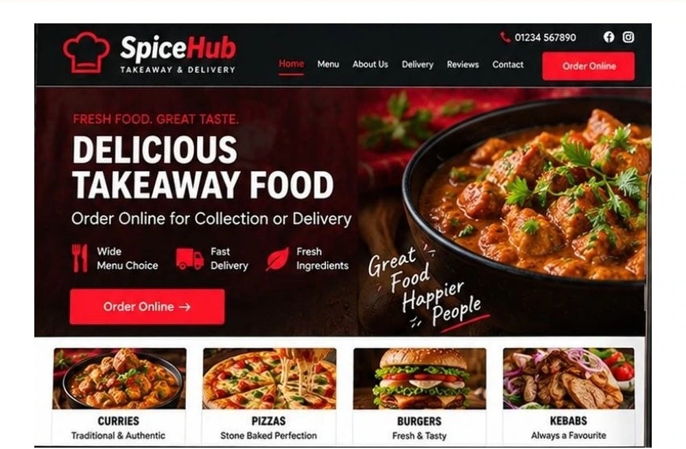 Full Takeaway website homepage preview
