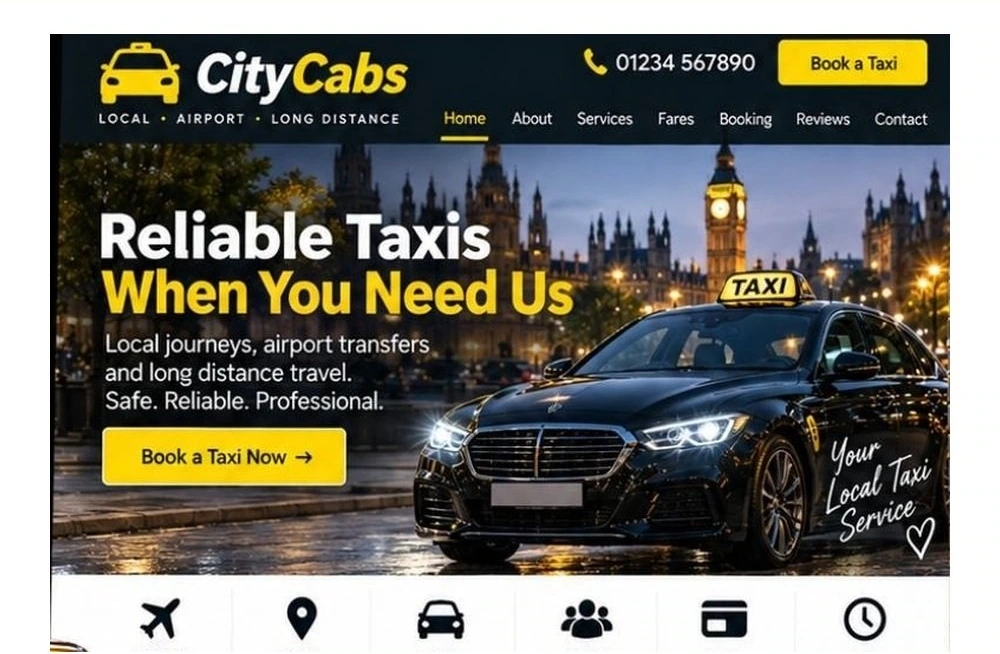 Full Taxi website homepage preview