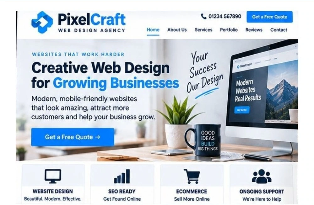 Full Web Design website homepage preview