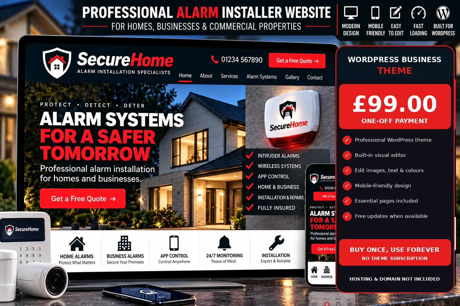 Alarm Installer WordPress theme