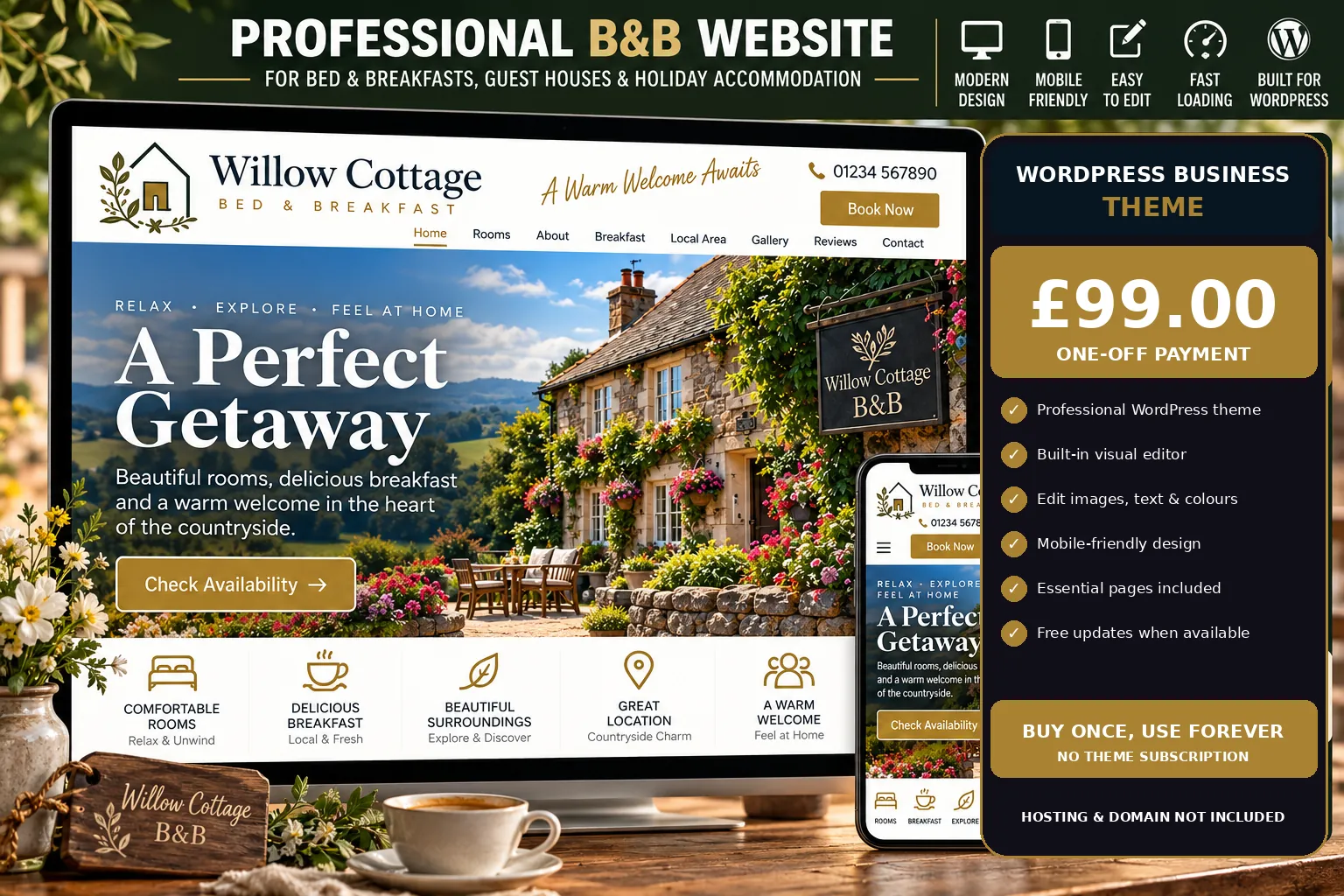Bed Breakfast WordPress theme