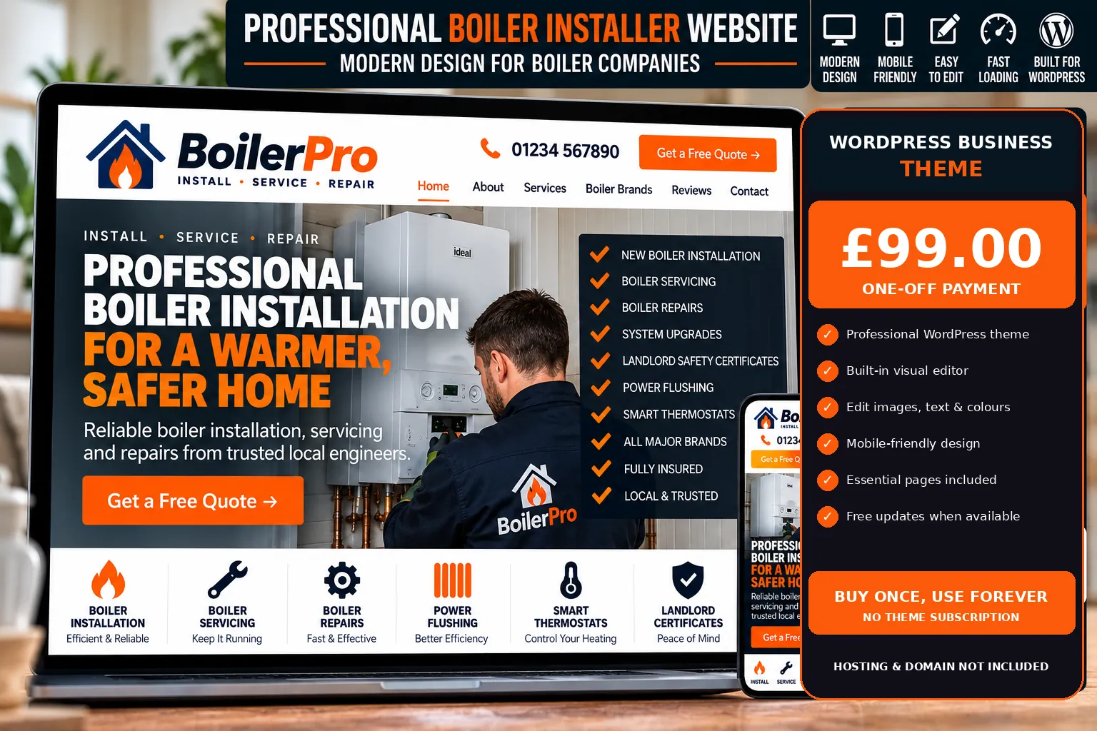 Boiler Installer WordPress theme