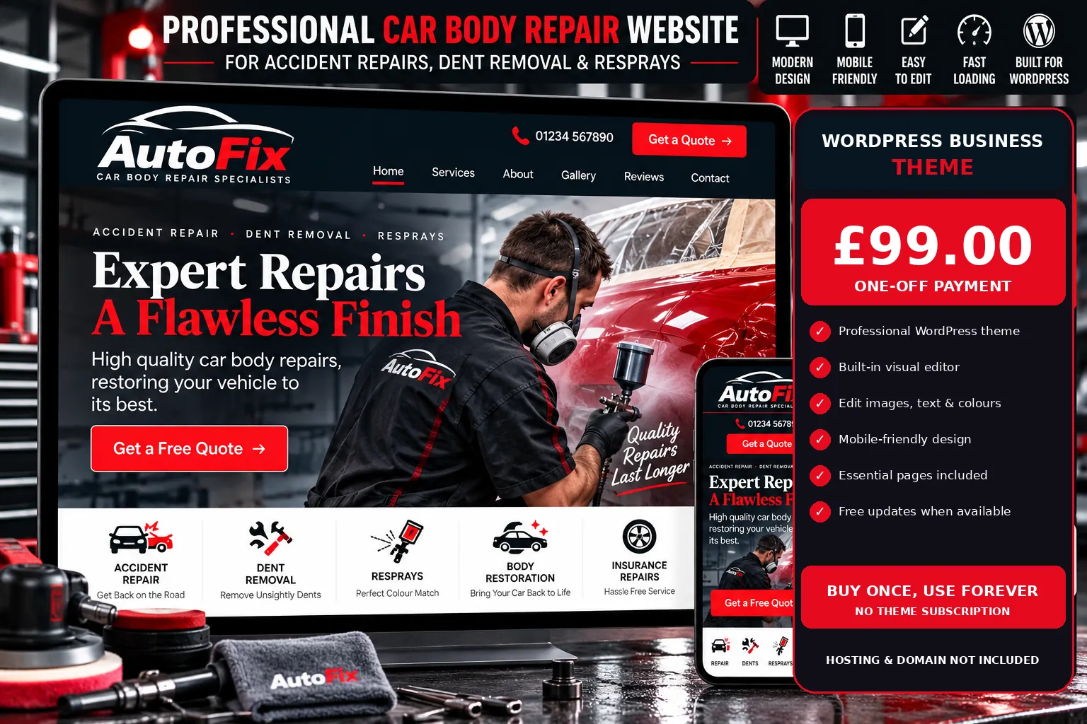 Car Body Repair WordPress theme