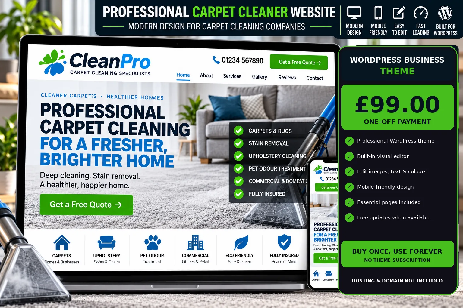 Carpet Cleaner WordPress theme