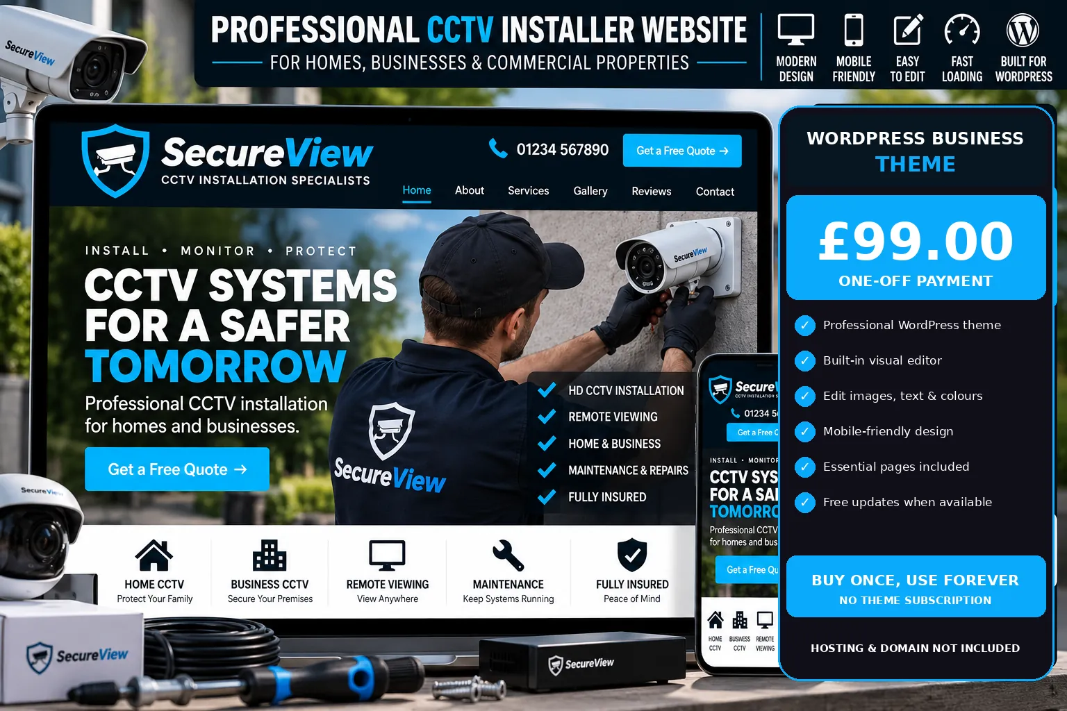CCTV Installer WordPress theme