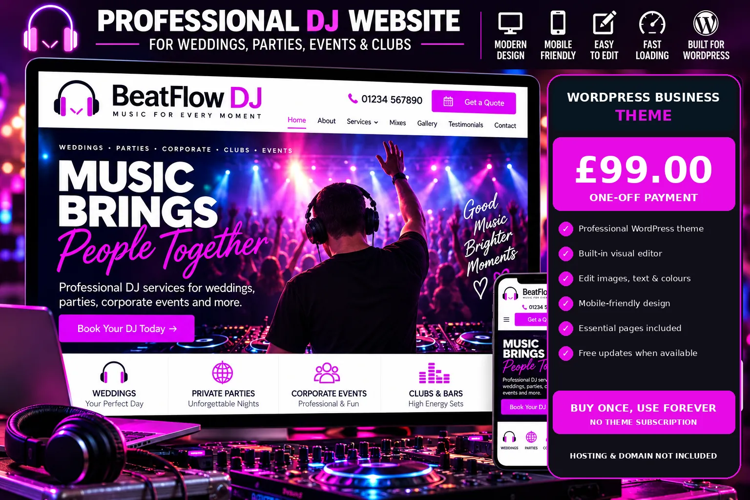 DJ WordPress theme