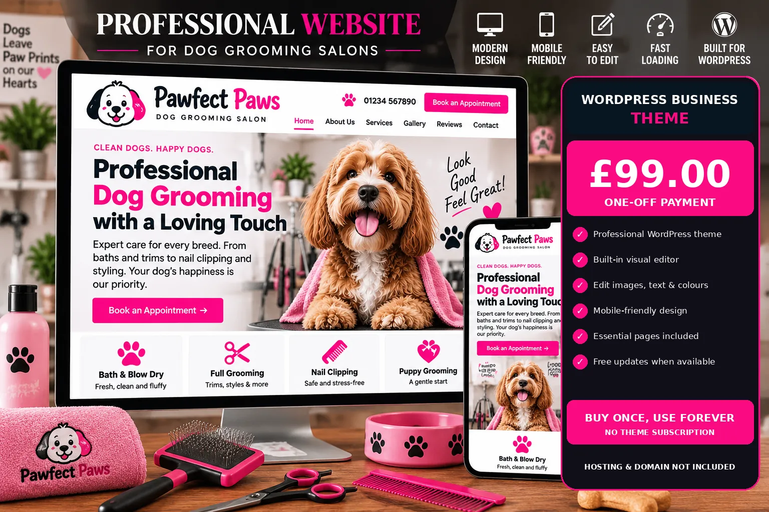 Dog Groomer WordPress theme