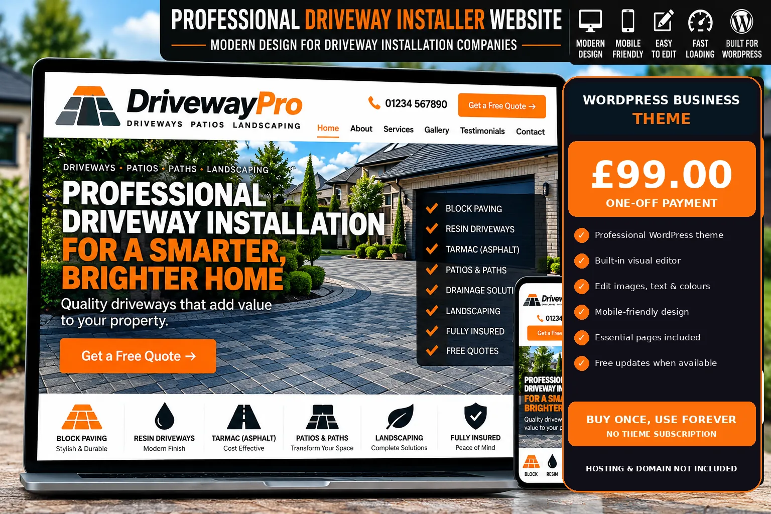 Driveway Installer WordPress theme