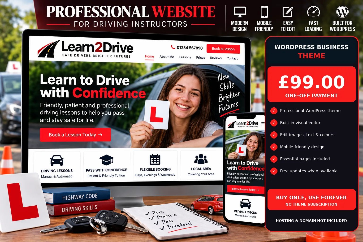 Driving Instructor WordPress theme