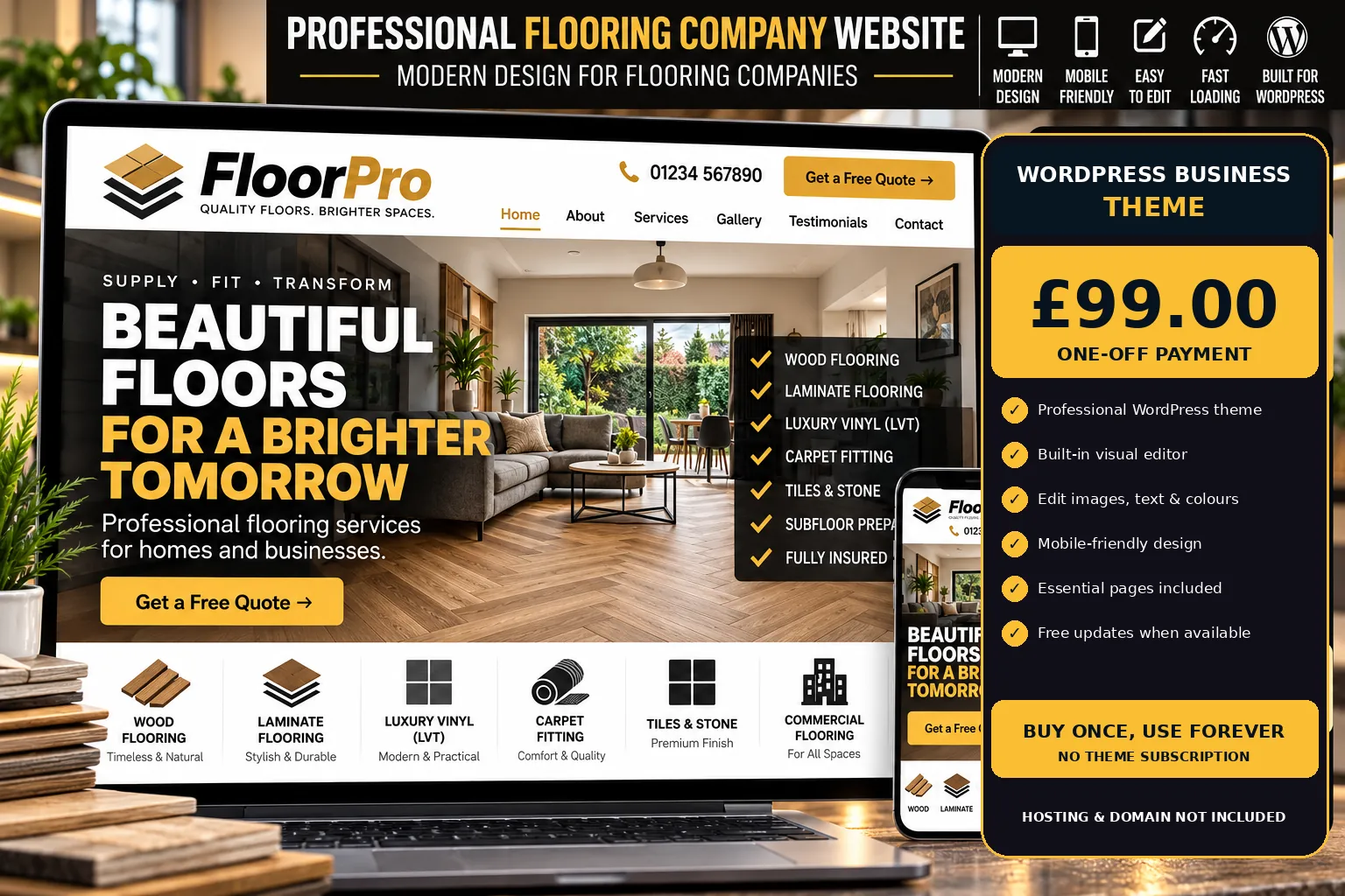 Flooring Company WordPress theme
