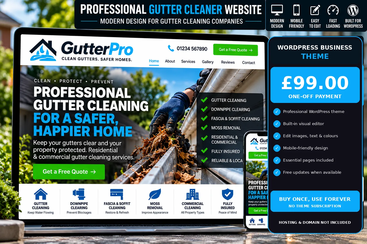 Gutter Cleaner WordPress theme