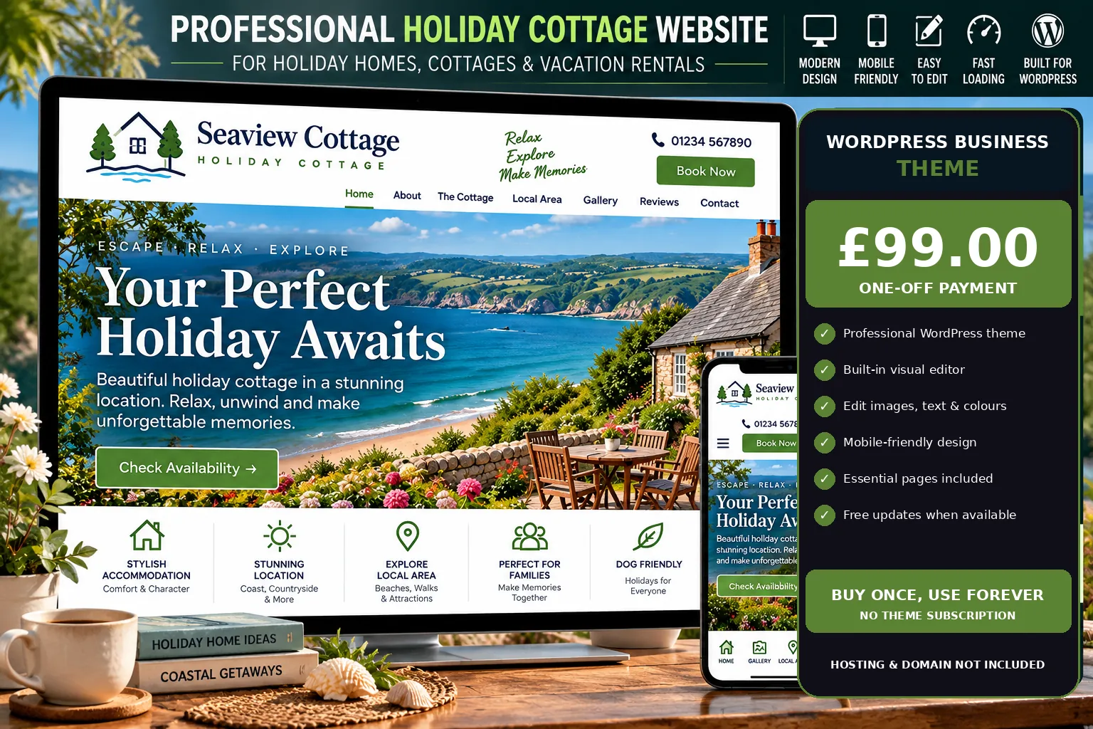 Holiday Cottage WordPress theme