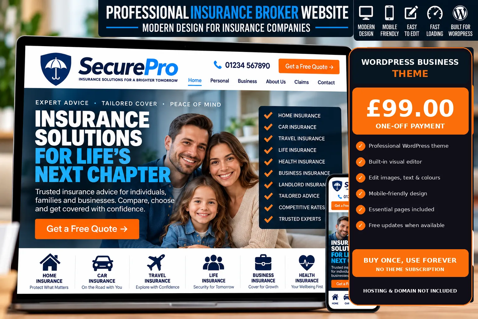 Insurance Broker WordPress theme
