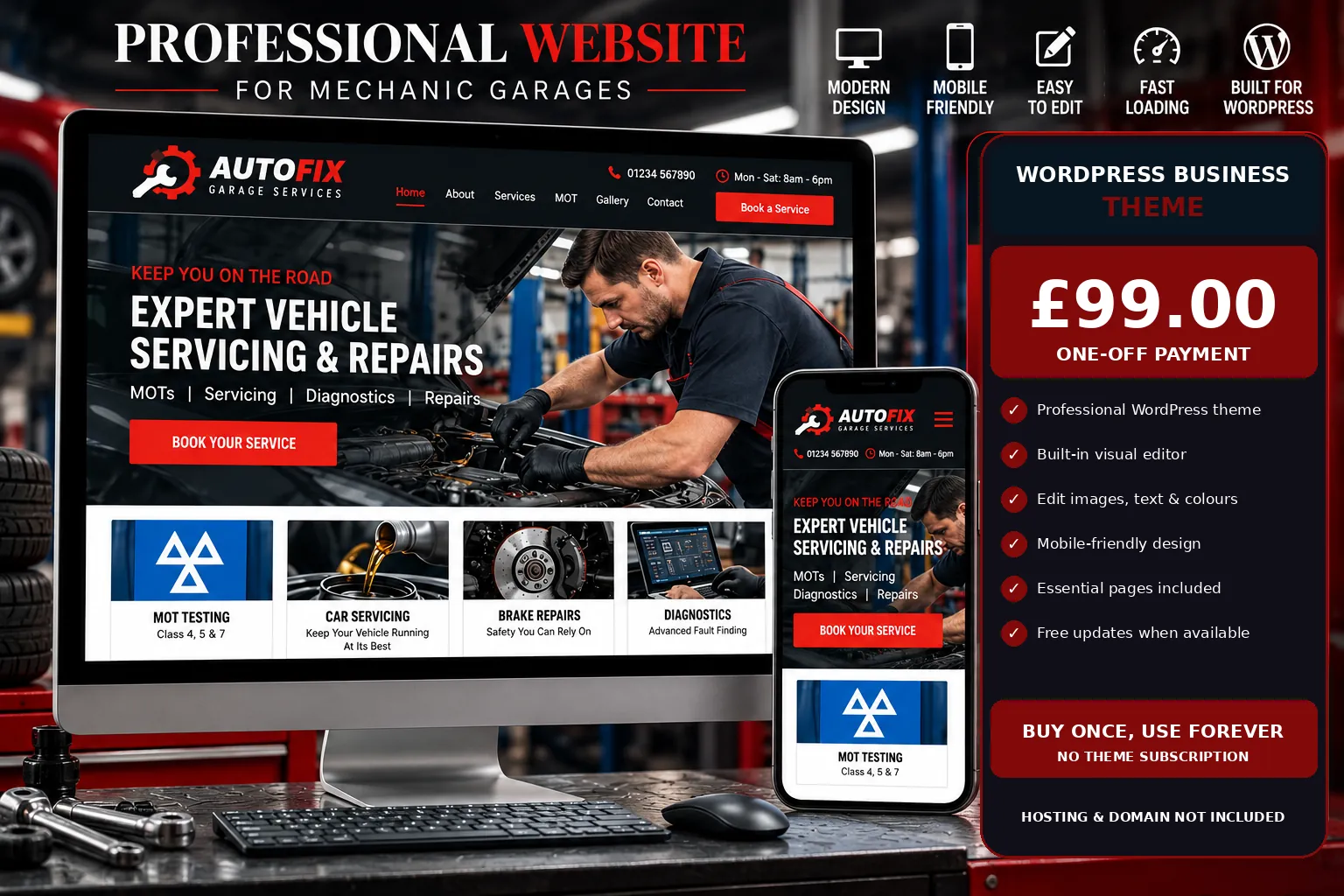 Mechanic Garage WordPress theme