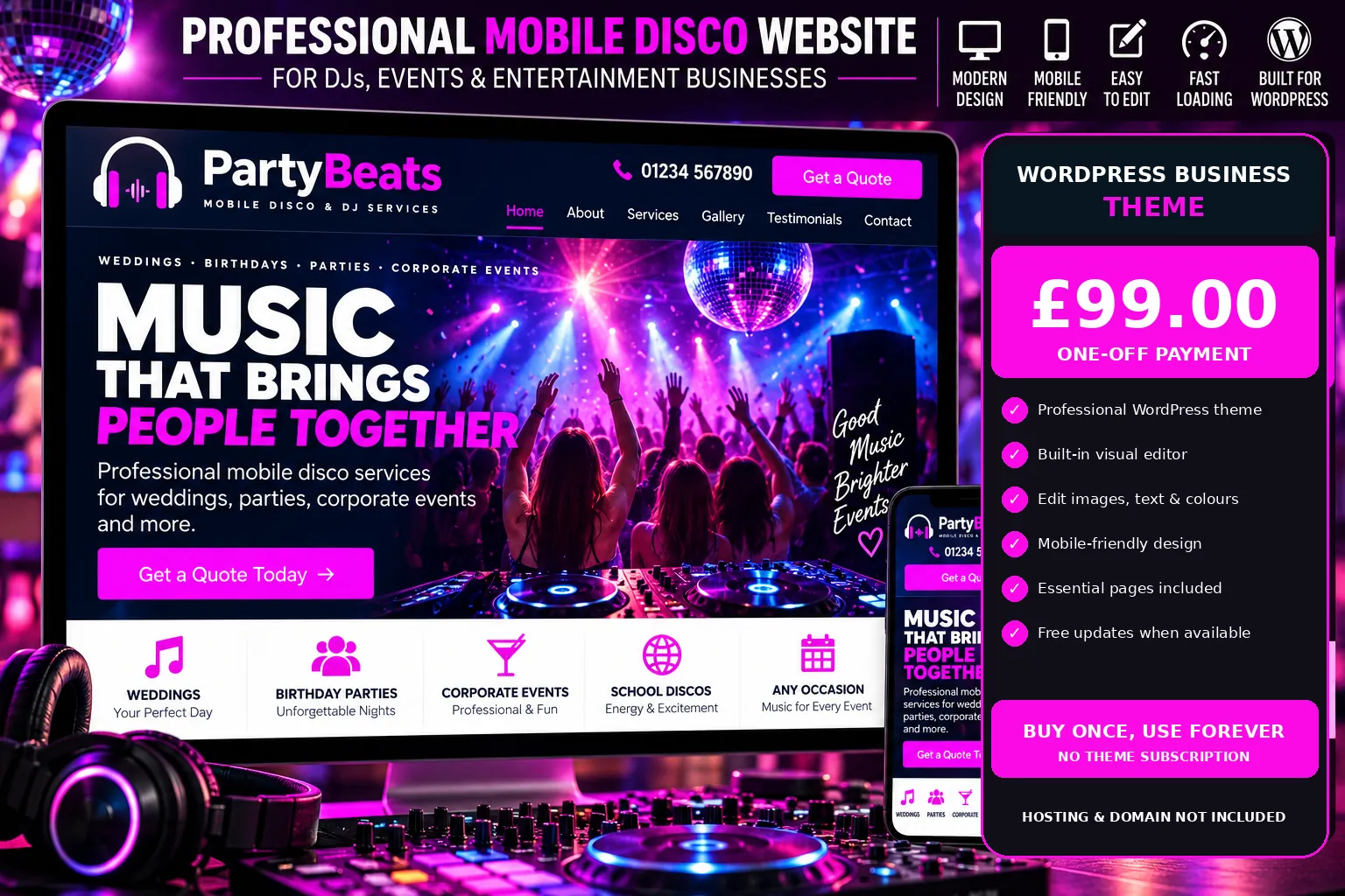 Mobile Disco WordPress theme