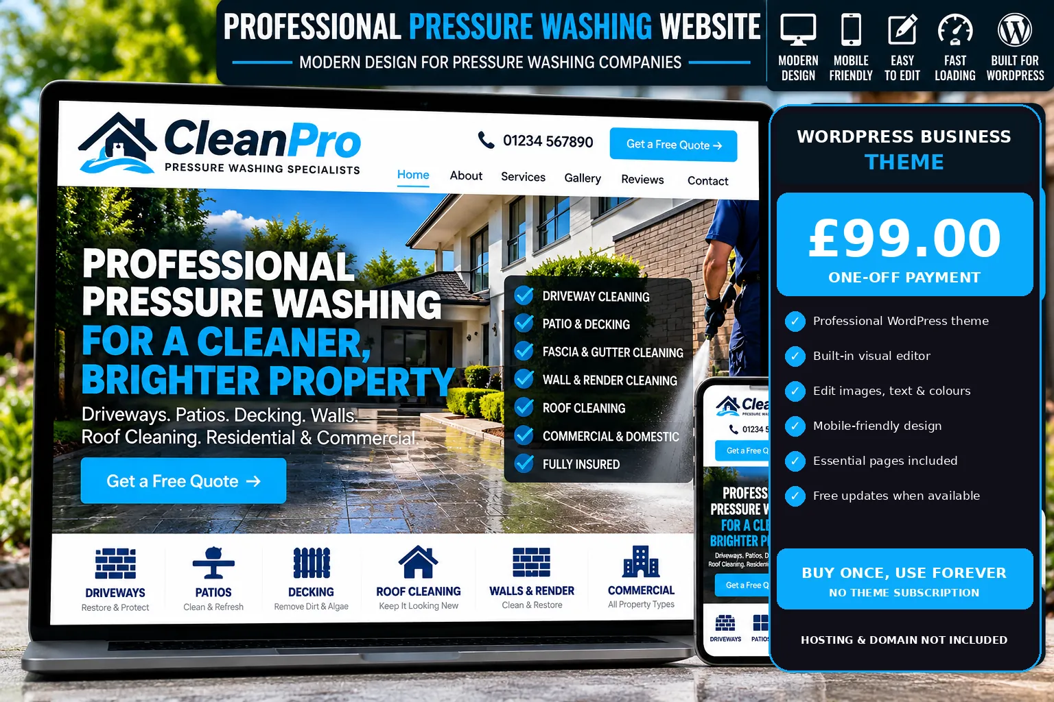 Pressure Washing WordPress theme
