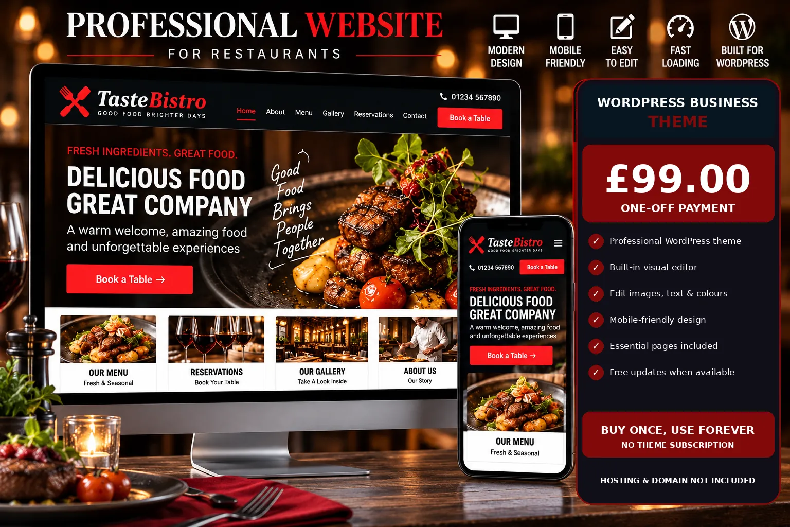 Restaurant WordPress theme