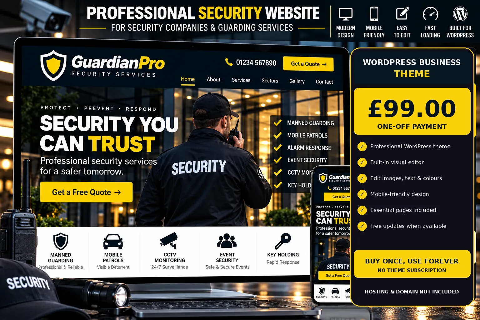 Security Company WordPress theme