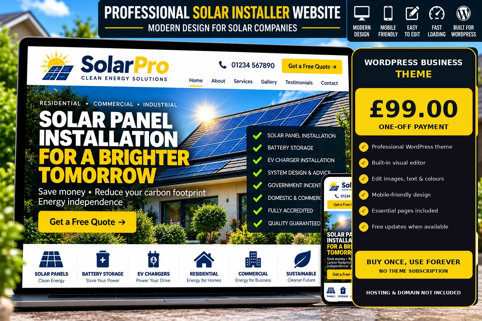 Solar Installer WordPress theme