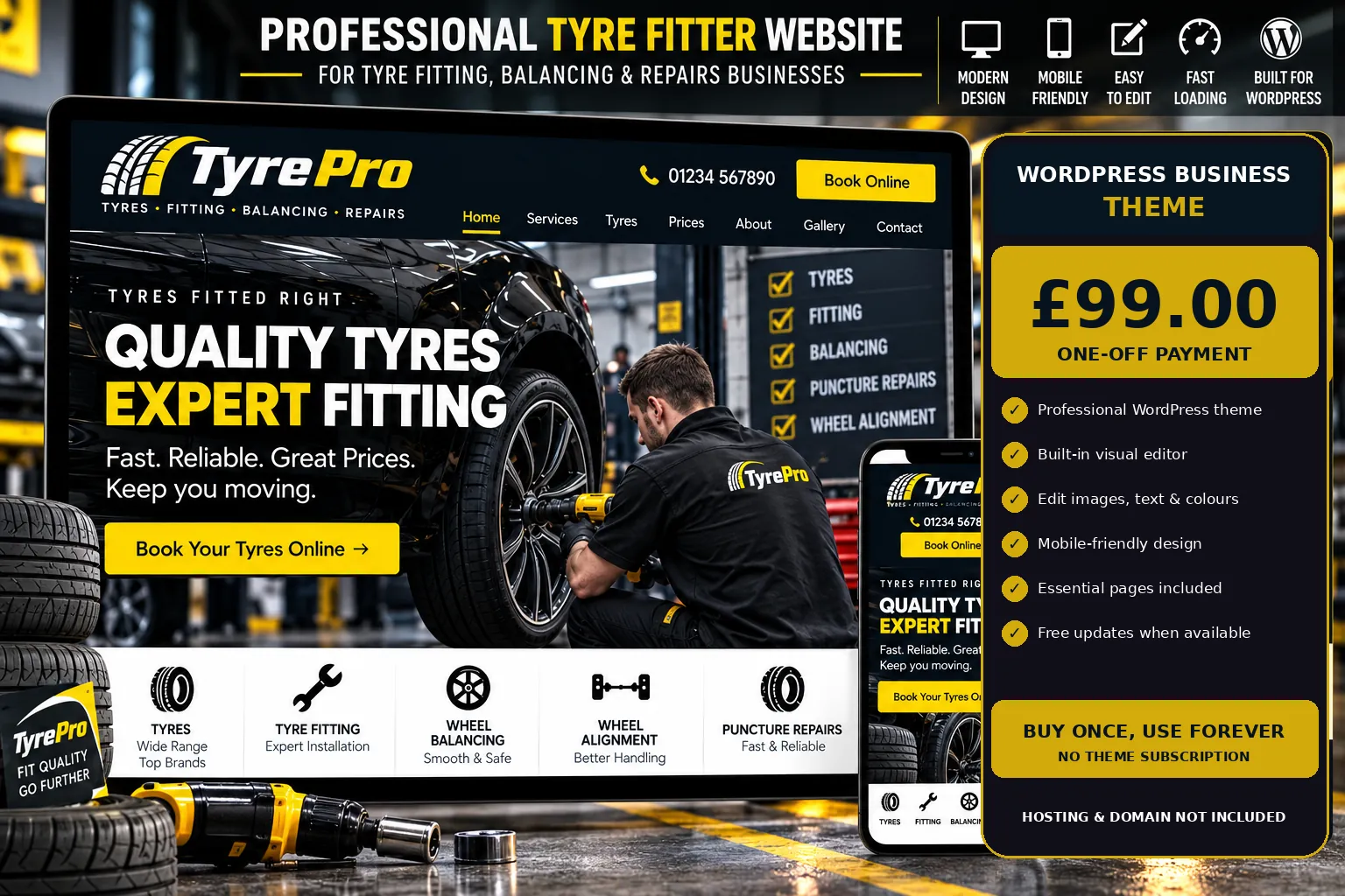 Tyre Fitter WordPress theme