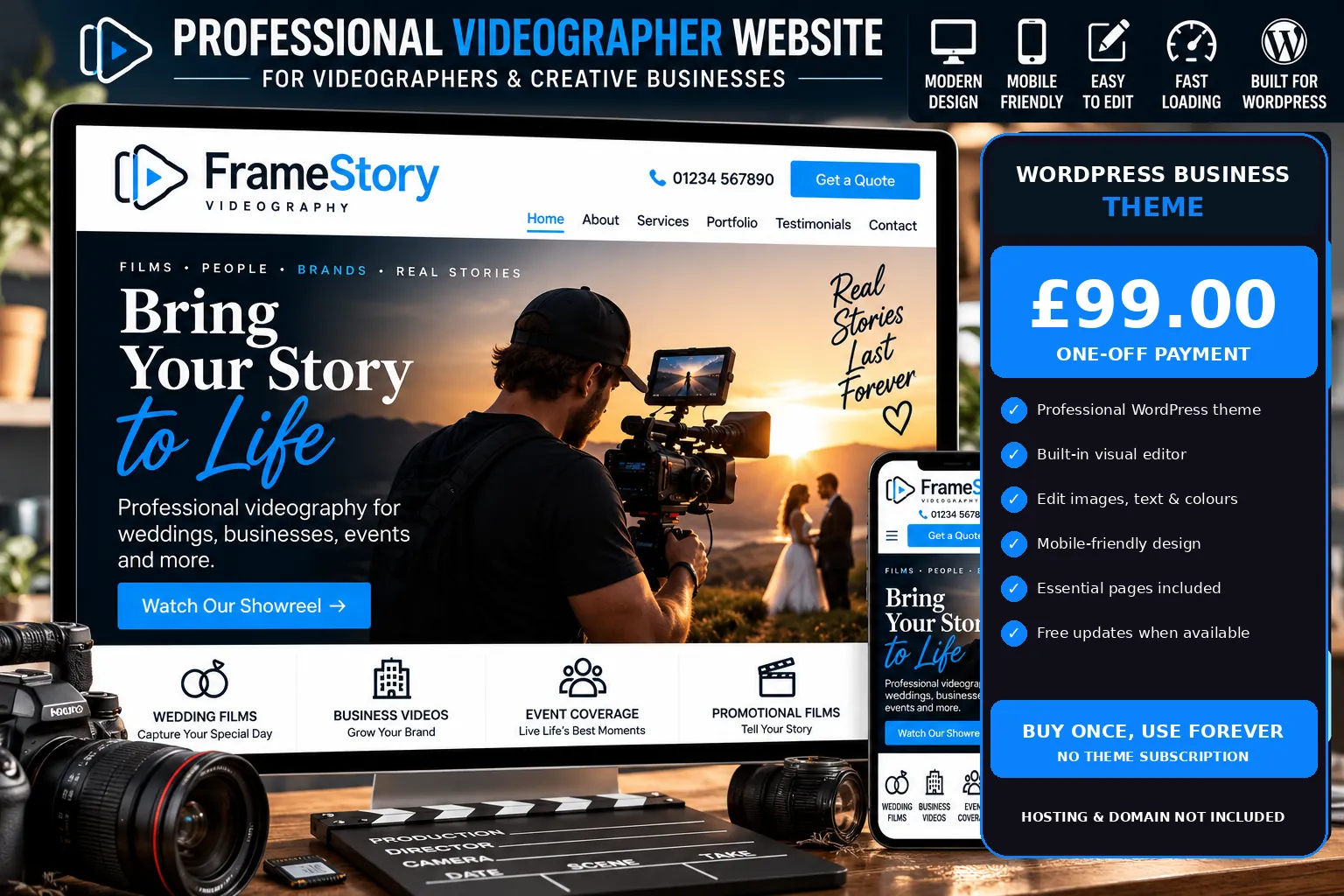 Videographer WordPress theme