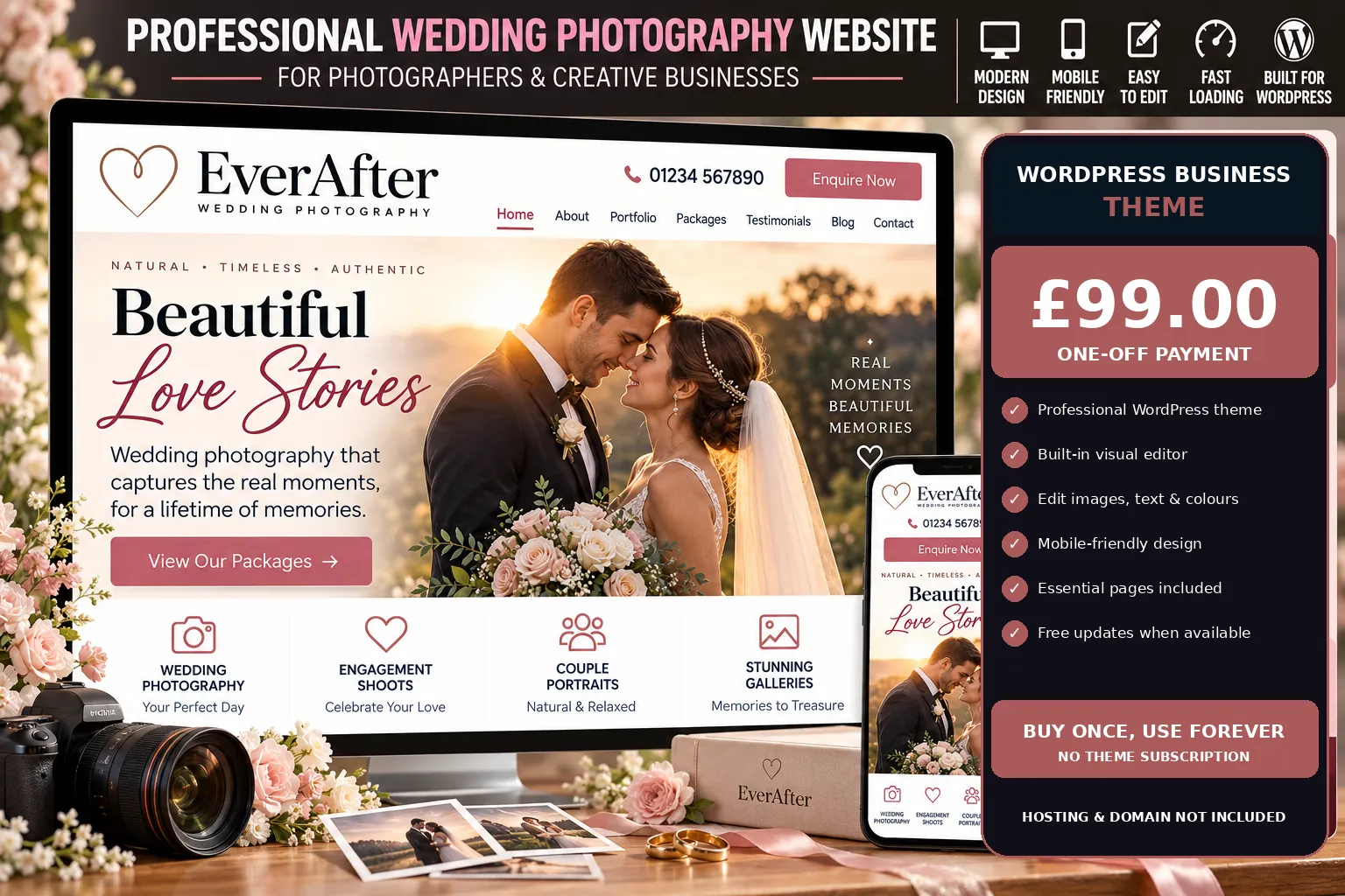 Wedding Photographer WordPress theme