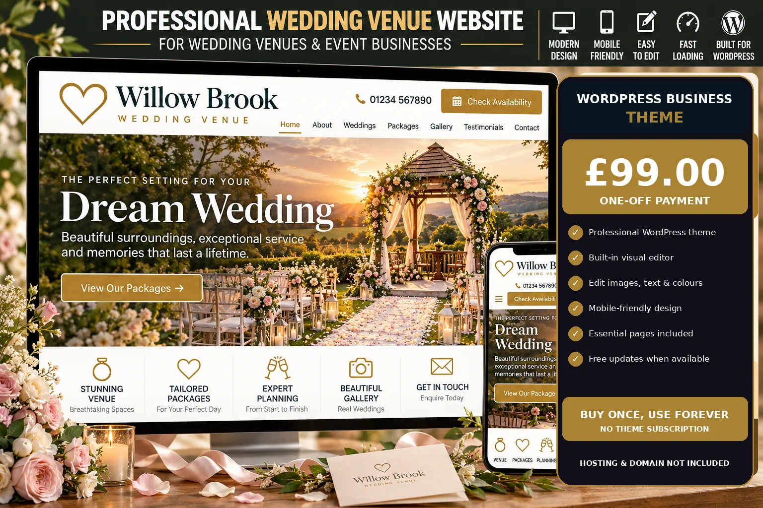 Wedding Venue WordPress theme